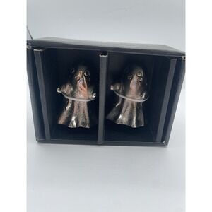 Ghost Salt And Pepper‎ Shakers Silver Tone Heavy Halloween New